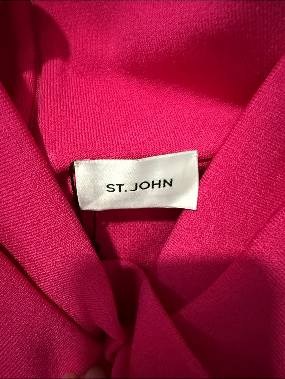 NWT St. John Hot Pink Sculpted Cocktail Dress Size 18 $1695 - Picture 4 of 12